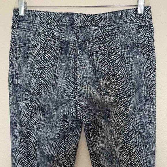 Tory Burch Blue Boa Snakeskin Print Skinny Jeans Size 30 - Picture 6 of 16